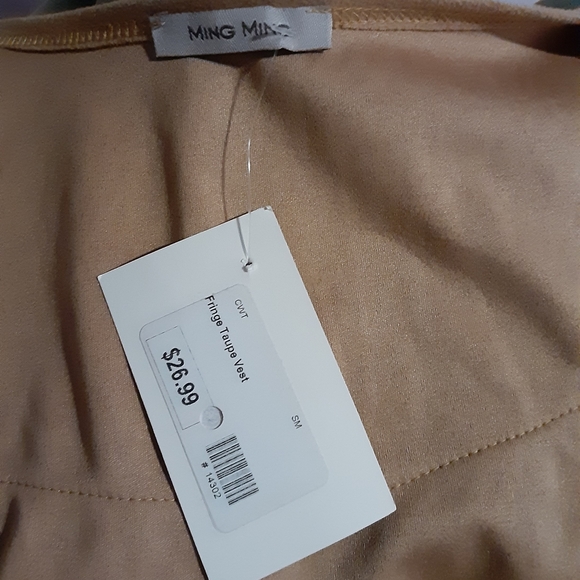 NWT Ming Ming Fringe Vest Size Small - Picture 3 of 7
